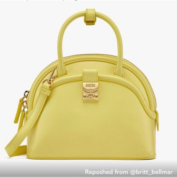MCM Yellow Small Anna Tote AUTHENTIC NWT